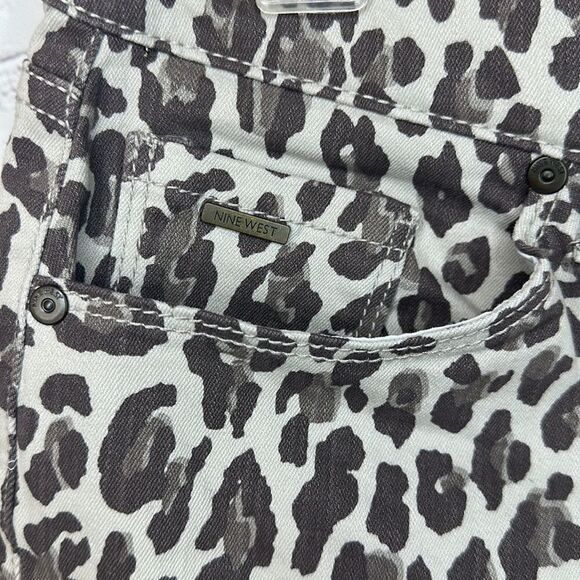 Nine West Animal Print Jeans Gramercy Skinny Ankle Size 10 - Picture 2 of 7